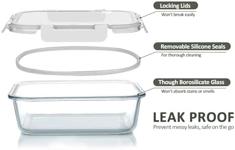 M MCIRCO 30 Piece Extra Large Glass Food Storage Containers with Lids