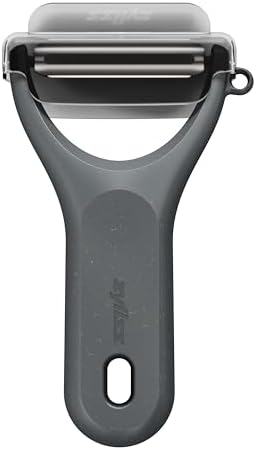 Zyliss Y Peeler – Extra-Hardened Stainless Steel Blade for Effortless Fruit & Vegetable Peeling – Built-in Eye Cutter – Ergonomic Wheatstraw Grip – Dishwasher Safe with Safety Cover – Black