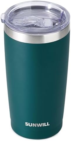SUNWILL Coffee Tumbler, 20 oz Insulated Travel Mug Stainless Steel