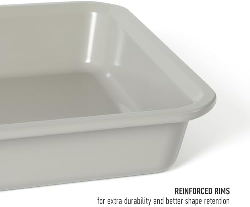 Calphalon Legacy 13 x 9-Inch Nonstick Bake Pan, Heavy Gauge Steel Baking Dish in Taupe, PFOA-Free Oven-Safe Pan for Cakes, Brownies, Roasting & Everyday Meals