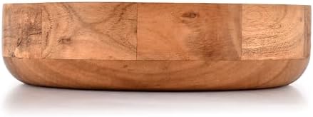 Kaizen Casa Wooden Round Shaped Serving Bowl for Fruit,Dessert Platter Tray Dish Kitchen Dining Fruit,Dessert,Snack