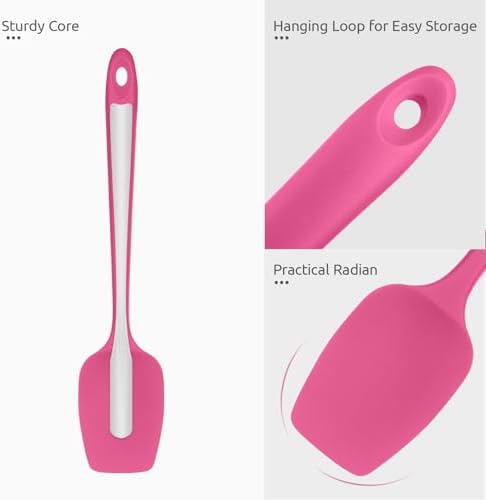 U-Taste Silicone Spoon Spatula, 600°F High Temp Spoonula, 11.38", Rosy Pink