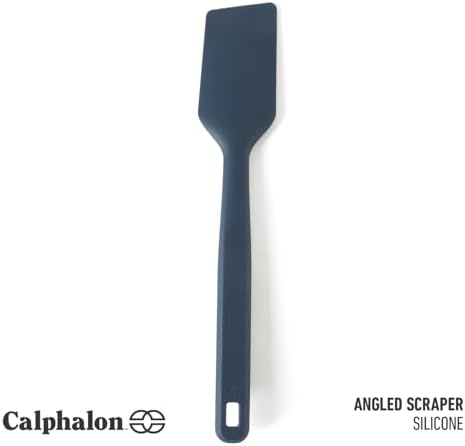 Calphalon Prime Silicone Scraper, Flexible Kitchen Scraper Spatula for Baking, Mixing & Nonstick Cookware, Heat-Resistant Durable Scraping Tool with Ergonomic Handle, Navy