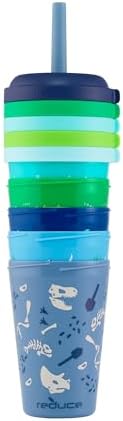 REDUCE GoGo's Kids 5-Pack 12oz Tumbler Cups with Lids & Spill-Proof Straws