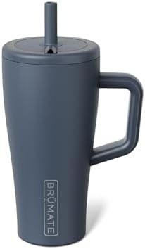 BrüMate Era 20 oz Tumbler with Handle and Straw | 100% Leakproof Insulated Tumbler with Lid and Straw | Made of Stainless Steel | Cup Holder Friendly Base | 20oz (Nightfall Blue)
