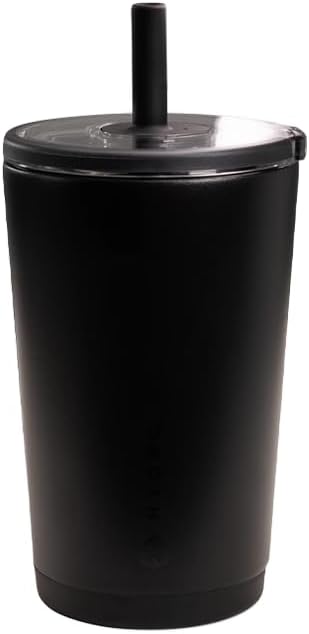 HydroJug Everyday Tumbler 14 oz, Ceramic-Lined Straw Cup, Black