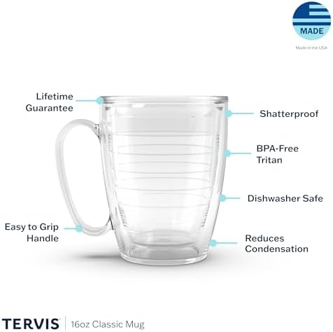 Tervis Clear & Colorful Tabletop Made in USA Double Walled Insulated Tumbler Travel Cup Keeps Drinks Cold & Hot, 16oz Mug, Mangrove Green