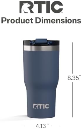 RTIC 30oz Essential Tumbler with Lid, Ceramic Lined, Navy