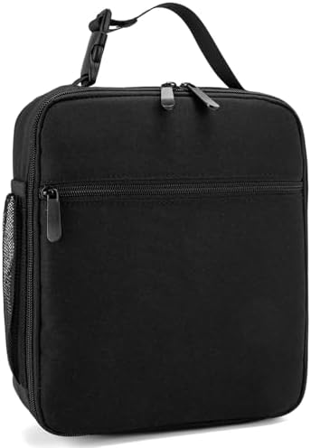 Lunch Box for Women Men Adult Insulated Lunch Bag Women Men Small Reusable Lunchbox for Work Picnic Travel (Black)
