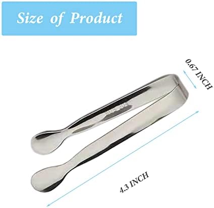 12PCS Ice Tongs Mini Sugar Tongs 4.25Inch Stainless Steel Small Serving Tong, Small Kitchen Tong for Appetizers,Tea Party, Coffee Bar, Desserts (Silver-12pcs)