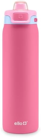 Ello Pop & Fill Insulated Stainless Steel Water Bottle with Quick Fill Lid, Leakproof Locking, Sip or Chug Spout, BPA-Free, Double Wall Vacuum Insulated for Sports, Travel & School- 22oz / 32oz / 40oz