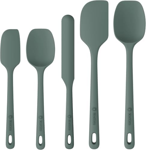 ChefAide 5 Pieces Silicone Spatulas Set, Heat Resistant Rubber Spatula