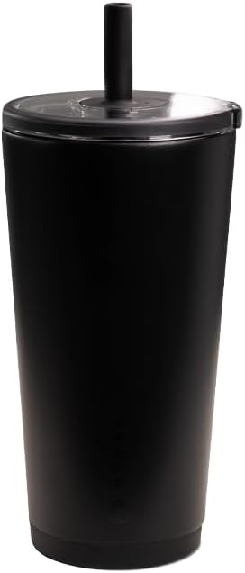HydroJug Everyday Tumbler 20 oz, Ceramic-Lined Straw Cup, Black