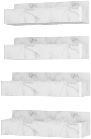 Mystozer Magnetic Spice Rack for Refrigerator Marble, 4 Pack