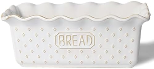 Ceramic Loaf Pan for Baking Bread, 9"X5" Bread Pans (Vintage White)
