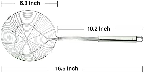 Eisinly Strainer Skimmer Spoon for Cooking Frying Stainless Steel 6.3 Inch