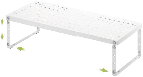 RUILALIFE Expandable Cabinet Organizer Shelf With Adjustable Height, Stackable Kitchen Countertop Organizer Rack, Adjustable Shelf Riser For Kitchen Counter, Pantry, Cupboard, Desk, Tabletop