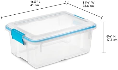 Sterilite Gasket Storage Box with Lids for Home & Office, 12 Quart, 18-Pack