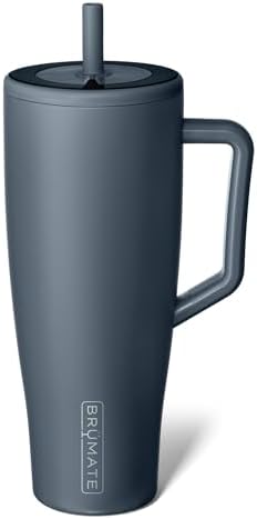 BrüMate Era 40 oz Tumbler with Handle & Straw | 100% Leakproof Insulated Water Bottle Tumbler with Lid & Flexible SoftSip Straw | Made of Stainless Steel | Cup Holder Friendly | 40oz (Nightfall Blue)