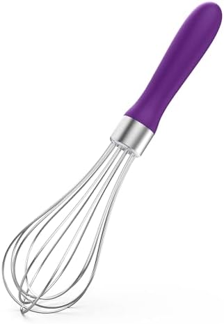 U-Taste Wire Whisk for Cooking, 18/10 Stainless Steel Balloon Wisk,S/Purple