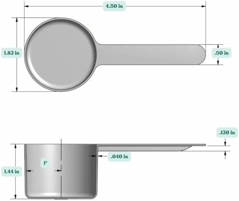 53 mL (1.8 Oz. | 3.58 Tablespoon) Long Handle Plastic Measuring Scoop for Coffee, Protein Powder, Pet Food, Spices, Grains, Dry Goods – Food-Grade BPA-Free (Pack of 5)