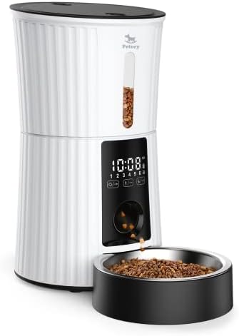 Petory Automatic Cat Feeder - Rechargeable Food Dispenser for Cats and Dogs