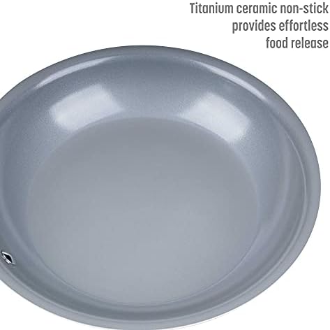 Goodful Ceramic Nonstick 11 Inch Frying Pan, Dishwasher Safe Pots and Pans, Comfort Grip Stainless Steel Handle, Skillet Made without PFOA, Gray