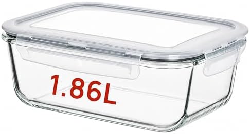 Vtopmart 1Pack 1860ml/63oz Large Glass Storage Container with Lids