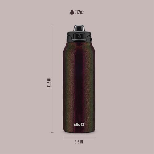 Ello Pop & Fill Insulated Stainless Steel Water Bottle with Quick Fill Lid, Leakproof Locking, Sip or Chug Spout, BPA-Free, Double Wall Vacuum Insulated for Sports, Travel & School- 22oz / 32oz / 40oz