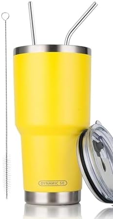 D·S 30oz Yellow Tumbler Double Wall Vacuum Insulated Travel Coffee Mug