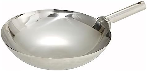 Winco 16" Welded Joint Stainless Steel Wok