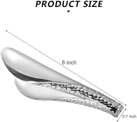 2 Pack 8 Inch Silver Salad Tongs Serving Tongs 8 Inch Stainless Steel Cooking Utensils Non-slip & Easy Grip Metal Tongs Small Tongs for Serving Appetizers Buffet Dessert Table