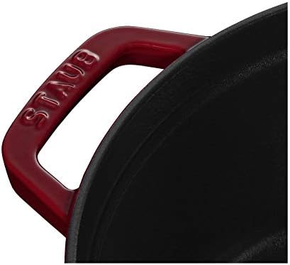 STAUB La Cocotte 6.75L Enamel-Coated Round Cast Iron Cocotte with Nickel Knob Lid - All Cooktops, Made in France, Bordeaux