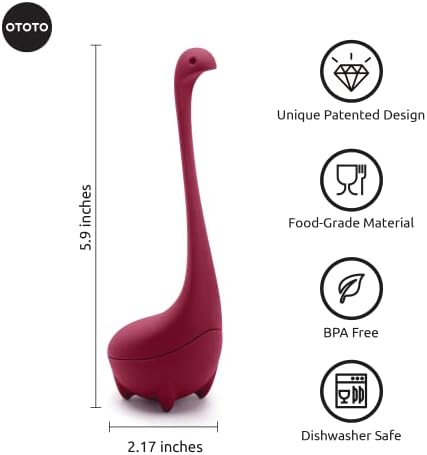 Cute Tea Infuser by OTOTO - Loose Leaf Tea Steeper, Tea Accessories, Tea Diffusers, Tea Infuser for Loose Leaf Tea, Tea Strainers, Cute Gifts, Tea Gift Set, Kitchen Gifts, Cooking Gadgets