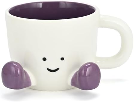Coffee Mugs,Cute funny Mug For Women, 380ml Unique Ceramic Coffee Tea Cups, Office Mug Gift (violet)