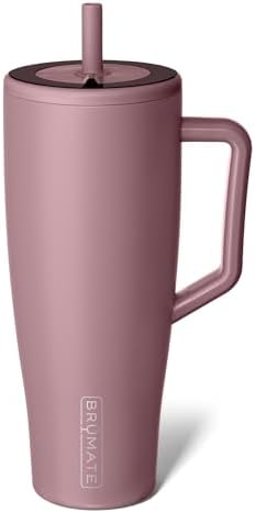 BrüMate Era 40 oz Tumbler with Handle and Straw | 100% Leakproof Insulated Water Bottle Tumbler with Lid and Flexible SoftSip Straw | Made of Stainless Steel | Cup Holder Friendly | 40oz (Rose Taupe)