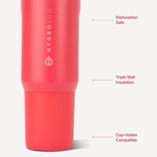 HydroJug Sport 20 oz Insulated Stainless Steel Water Bottle, Fruit Punch