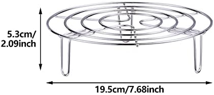 Steam Rack, Heavy Duty Steaming Rack Stand, Stainless Steel Round Steamer Cooling Rack Trivet, Pot Steamer Insert Food Stand, Steaming Cookware Accessories(SIZE:19.5cm/7.68in)