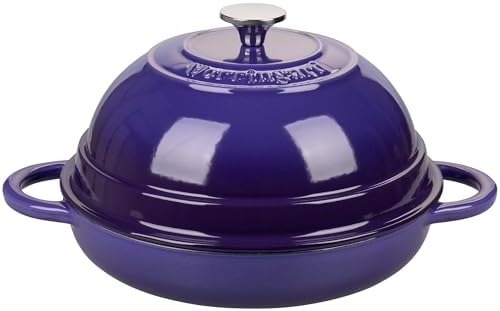 VORRINGARD Cast Iron Enameled Dutch Oven Pot with Lid for Bread Baking, Bread Oven, 6 Quart, Purple