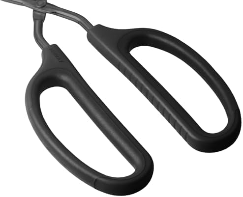 HINMAY 10" 12" 16" Stainless Steel Kitchen Scissor Tongs Set, Set of 3