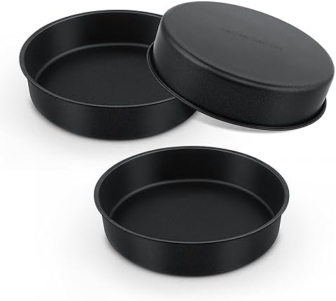 E-far 9.5 Inch Cake Pan, 3PCS Nonstick Stainless Steel Baking Cake Pans