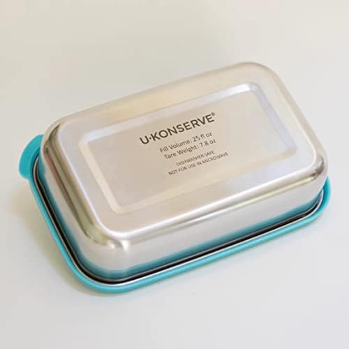 U-Konserve 25 oz Stainless Steel Food Container Bento Box Blue Silicone Lid