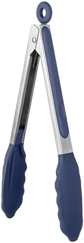 U-Taste Kitchen Tong for Cooking, 600ºF Heat-Resistant, 9in/Midnight Blue
