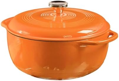 Lodge Essential Enamel Cast Iron Dutch Oven, 6 Quart, Pumpkin