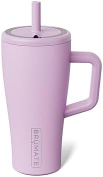 BrüMate Era 20 oz Tumbler with Handle and Straw | 100% Leakproof Insulated Tumbler with Lid and Straw | Made of Stainless Steel | Cup Holder Friendly Base | 20oz (Lavender)