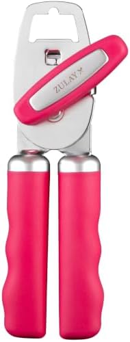 Zulay Kitchen Manual Can Opener Heavy Duty Patented Stainless Steel, Berry