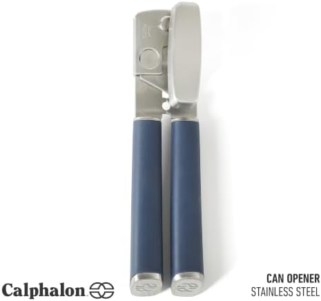 Calphalon Prime Edge Stainless Steel Multifunction Heavy Duty Can Opener and Bottle Opener w/Thermoplastic Rubber Handle - Navy Blue