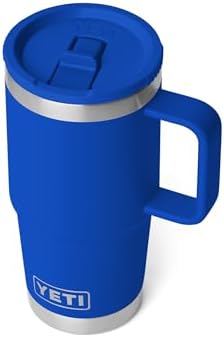 YETI Rambler 20 oz Travel Mug with Flip Straw Lid – Stainless Steel, Vacuum Insulated, Leakproof, Cup Holder Friendly, Royal Blue