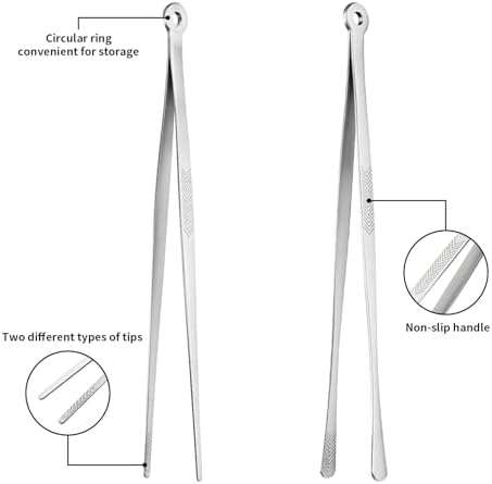 Kirecoo 2PCS 12" Stainless Steel Cooking Tongs with Serrated Tips