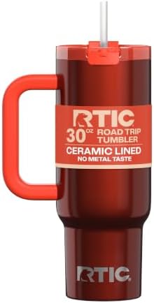 RTIC 30oz Road Trip Tumbler, Insulated, Ceramic Lined, Persimmon Metallic